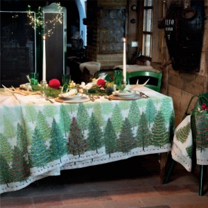 Toalha de mesa Pinheiros de Natal